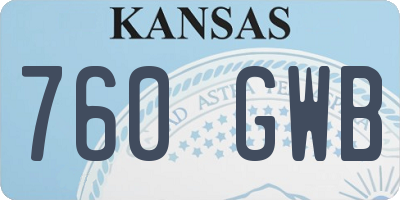 KS license plate 760GWB