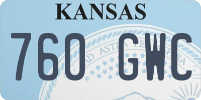 KS license plate 760GWC