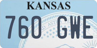 KS license plate 760GWE