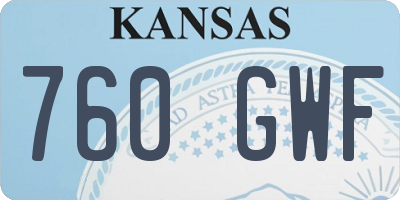 KS license plate 760GWF