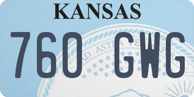KS license plate 760GWG
