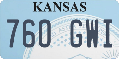 KS license plate 760GWI