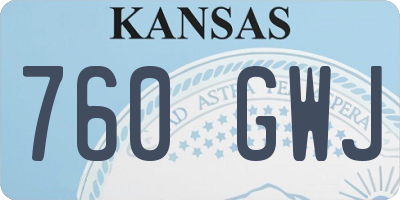 KS license plate 760GWJ