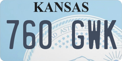 KS license plate 760GWK