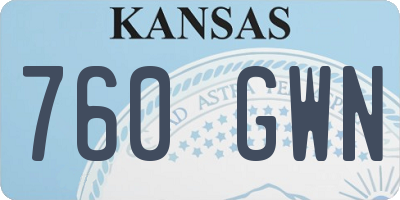 KS license plate 760GWN