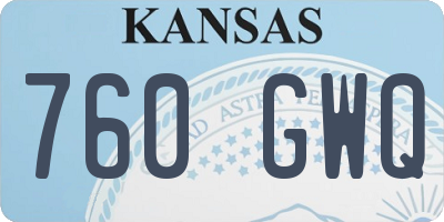 KS license plate 760GWQ