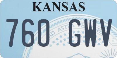 KS license plate 760GWV