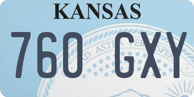 KS license plate 760GXY