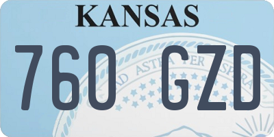 KS license plate 760GZD