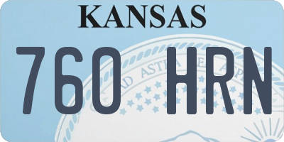 KS license plate 760HRN