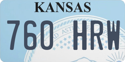 KS license plate 760HRW