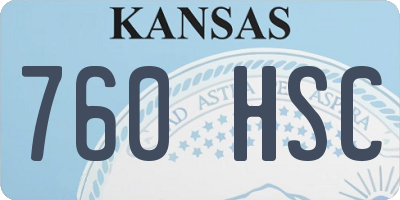 KS license plate 760HSC
