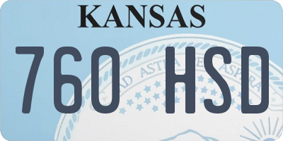 KS license plate 760HSD