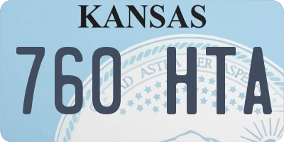 KS license plate 760HTA