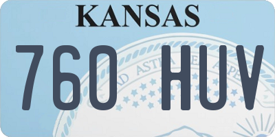 KS license plate 760HUV