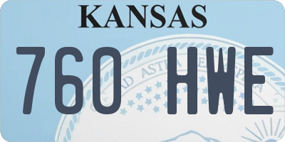 KS license plate 760HWE