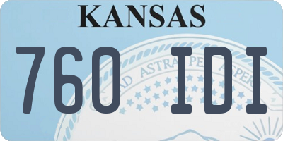 KS license plate 760IDI