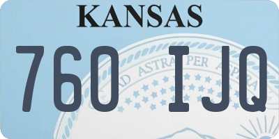 KS license plate 760IJQ