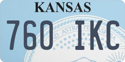 KS license plate 760IKC