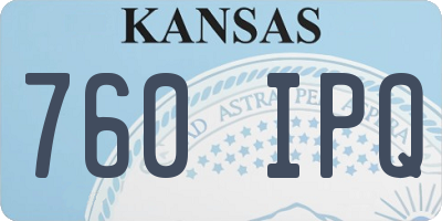 KS license plate 760IPQ