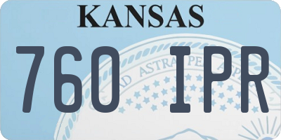 KS license plate 760IPR
