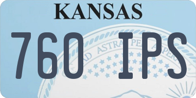 KS license plate 760IPS