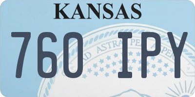KS license plate 760IPY