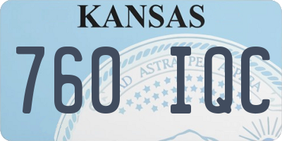 KS license plate 760IQC