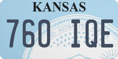 KS license plate 760IQE