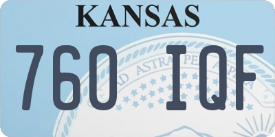 KS license plate 760IQF
