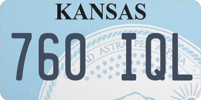 KS license plate 760IQL
