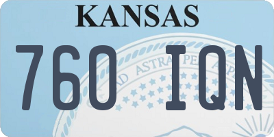 KS license plate 760IQN