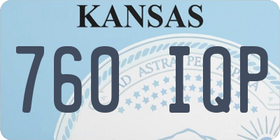 KS license plate 760IQP