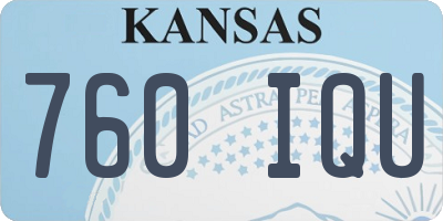 KS license plate 760IQU