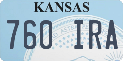 KS license plate 760IRA