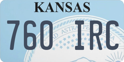 KS license plate 760IRC