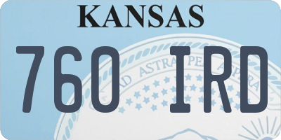 KS license plate 760IRD