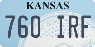 KS license plate 760IRF