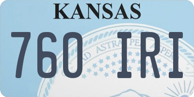 KS license plate 760IRI