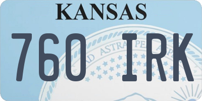 KS license plate 760IRK