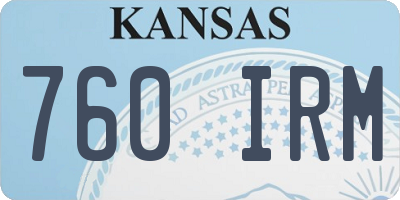 KS license plate 760IRM