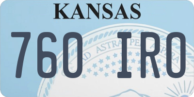 KS license plate 760IRO