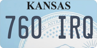 KS license plate 760IRQ
