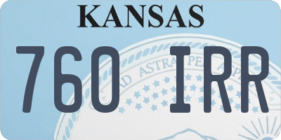 KS license plate 760IRR
