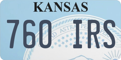 KS license plate 760IRS