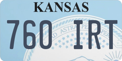 KS license plate 760IRT