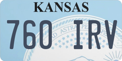 KS license plate 760IRV