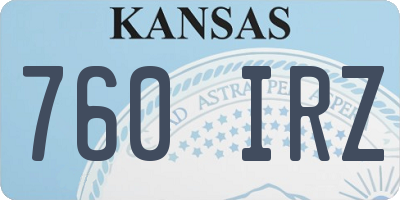 KS license plate 760IRZ