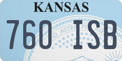 KS license plate 760ISB