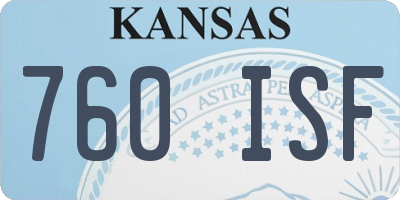 KS license plate 760ISF